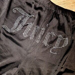 Juicy Couture Black Satin Sleepwear Top with Pink Label